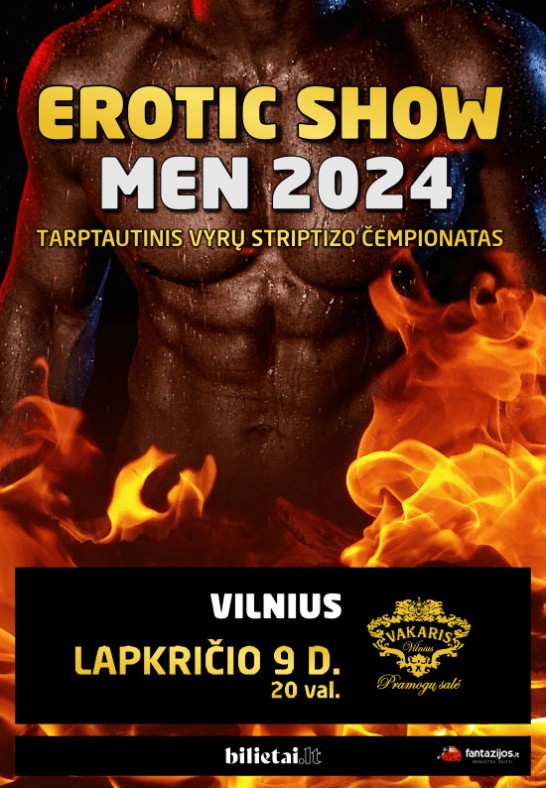 EROTICshowMEN 2024. Tarptautinis vyrų striptizo čempionatas | Vilnius