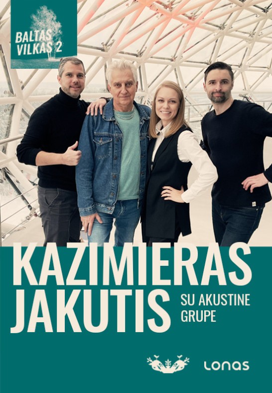 Kazimieras Jakutis su akustine grupe Anykščiuose