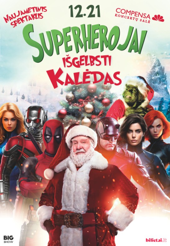 VAIKŲ KALĖDINIS SPEKTAKLIS SUPERHEROJAI GELBSTI KALĖDAS